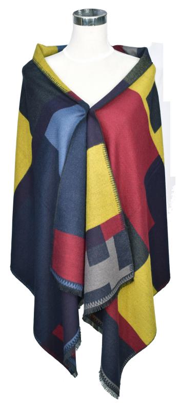 Scarf Shawl Viscos fleecy Yellow Red Blue Grey